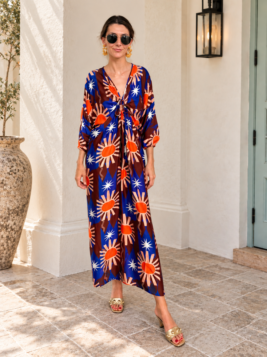 Chocolate and Blue Sun Toria Dress by Never Fully Dressed