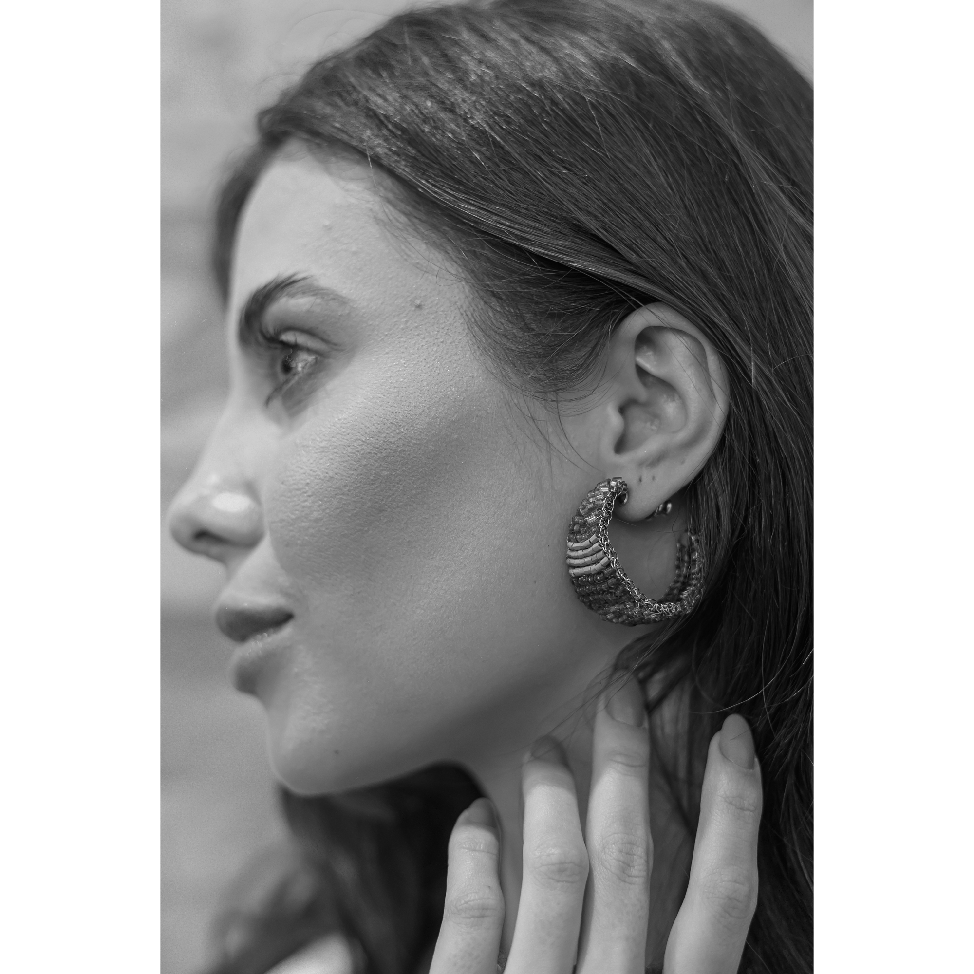 Seashell Hoop Crochet Earrings