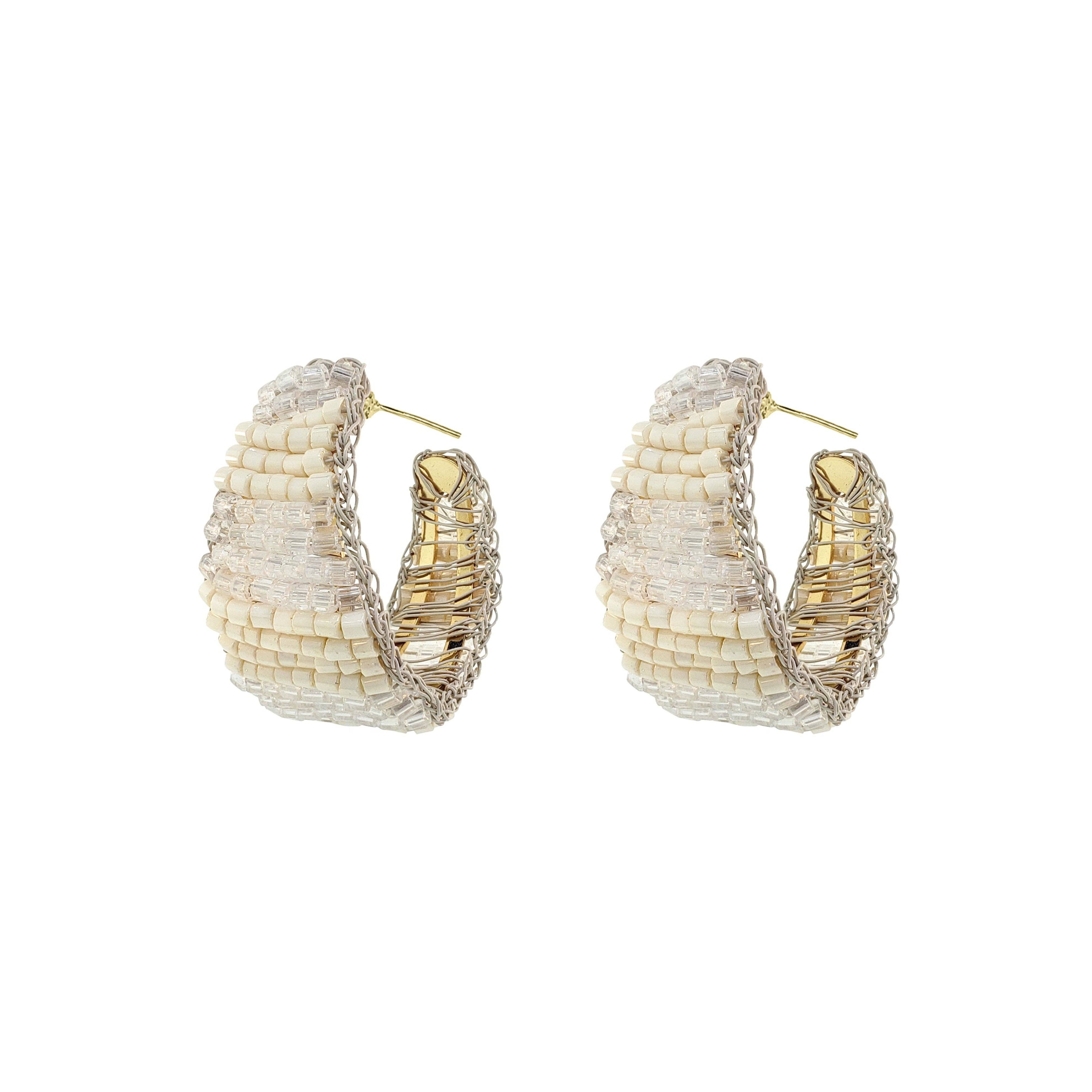 Seashell Hoop Crochet Earrings