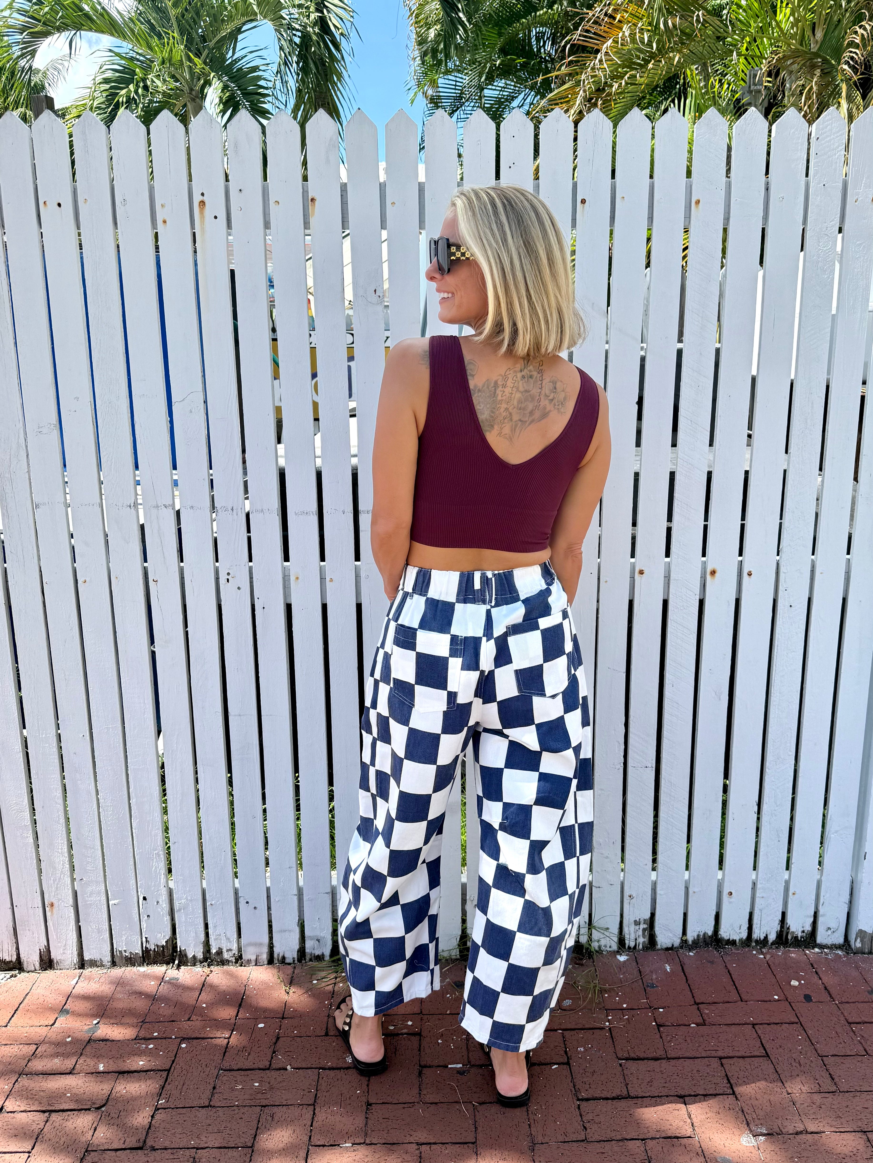 Check Mate Barrel Jeans
