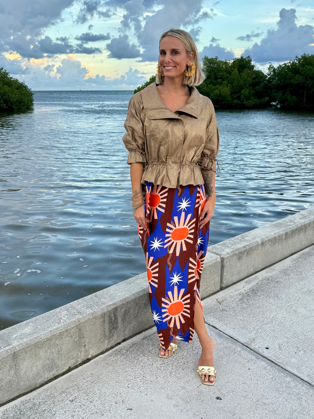 Chocolate and Blue Sun Jaspre skirt by Never Fully Dressed