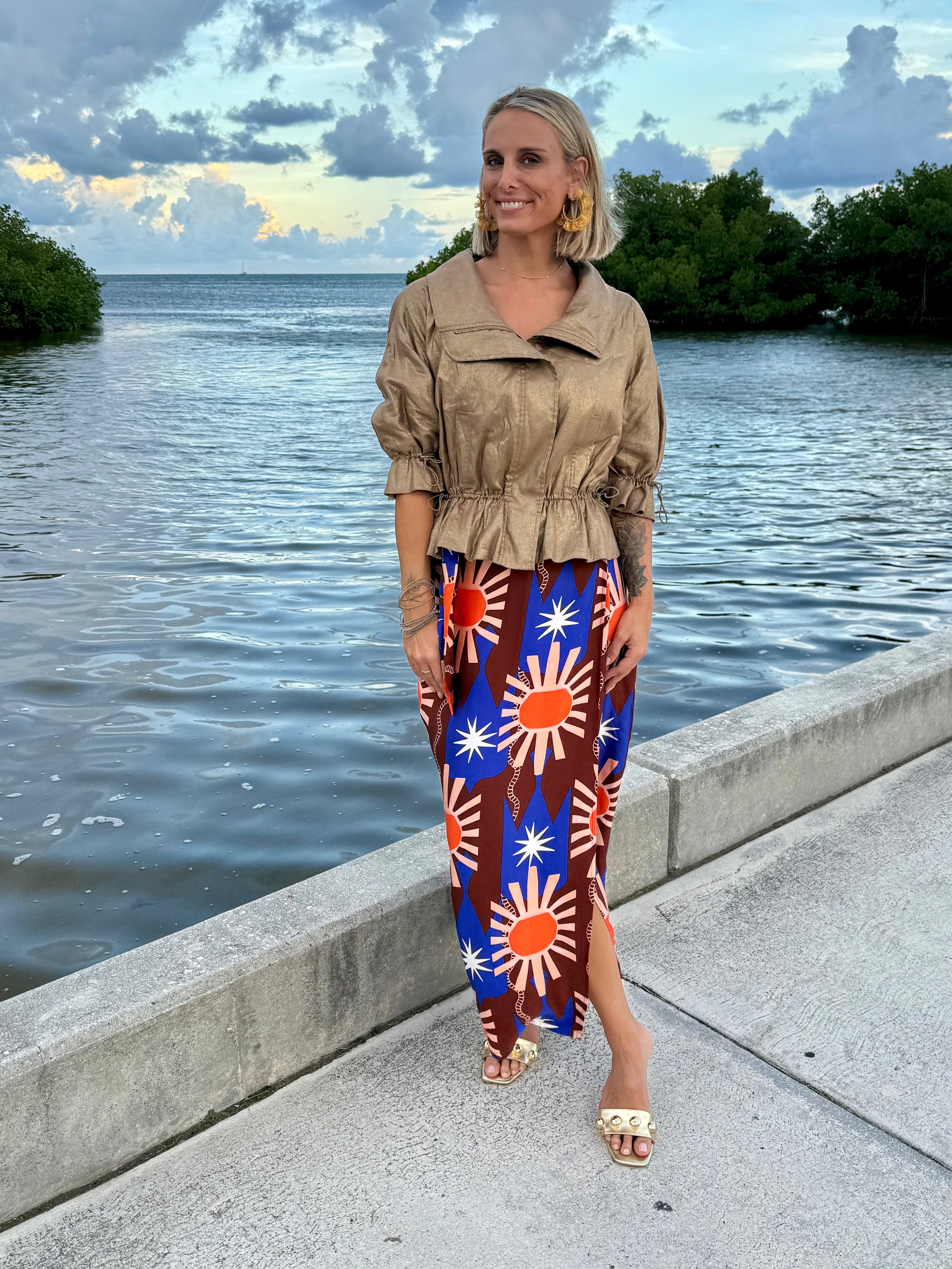 Chocolate and Blue Sun Jaspre skirt by Never Fully Dressed