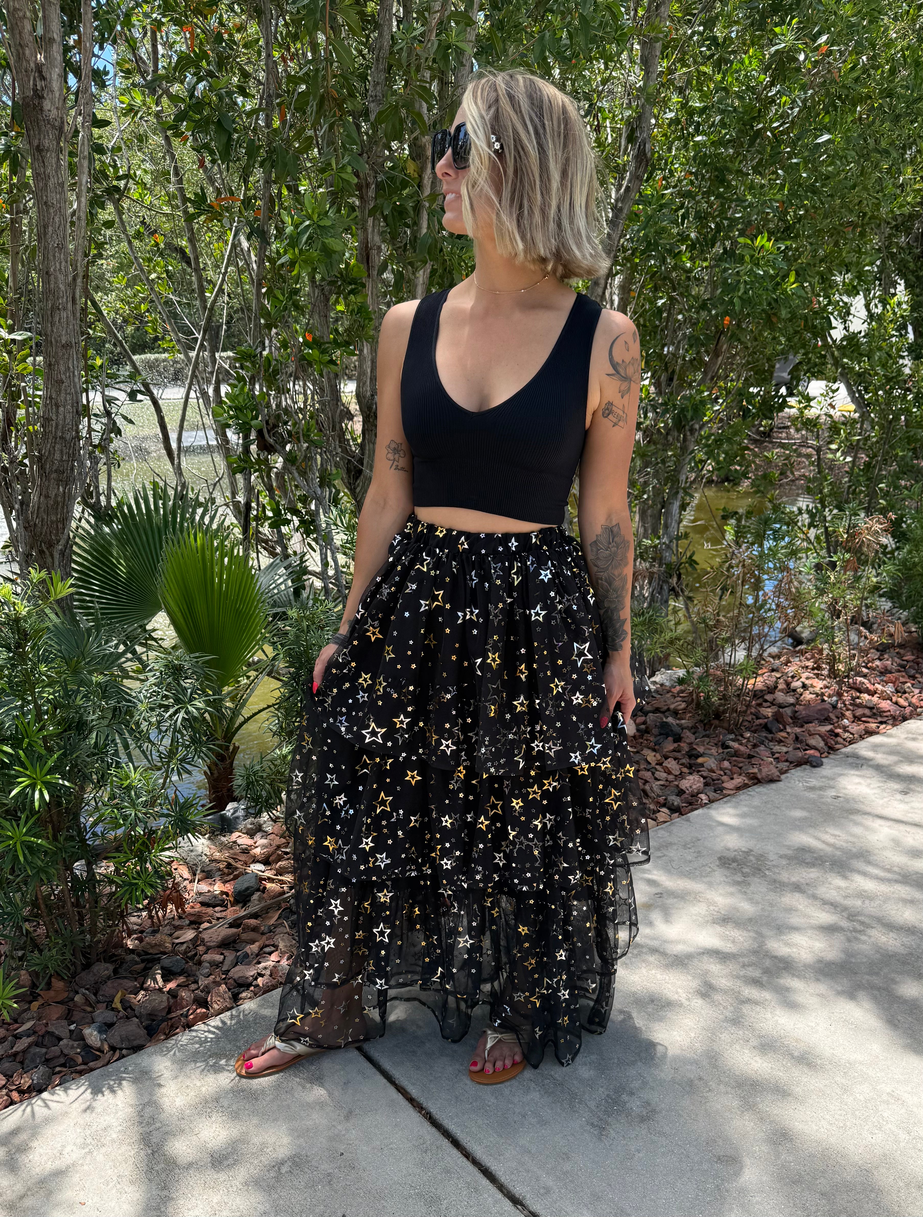 Midnight Stardust Maxi Skirt