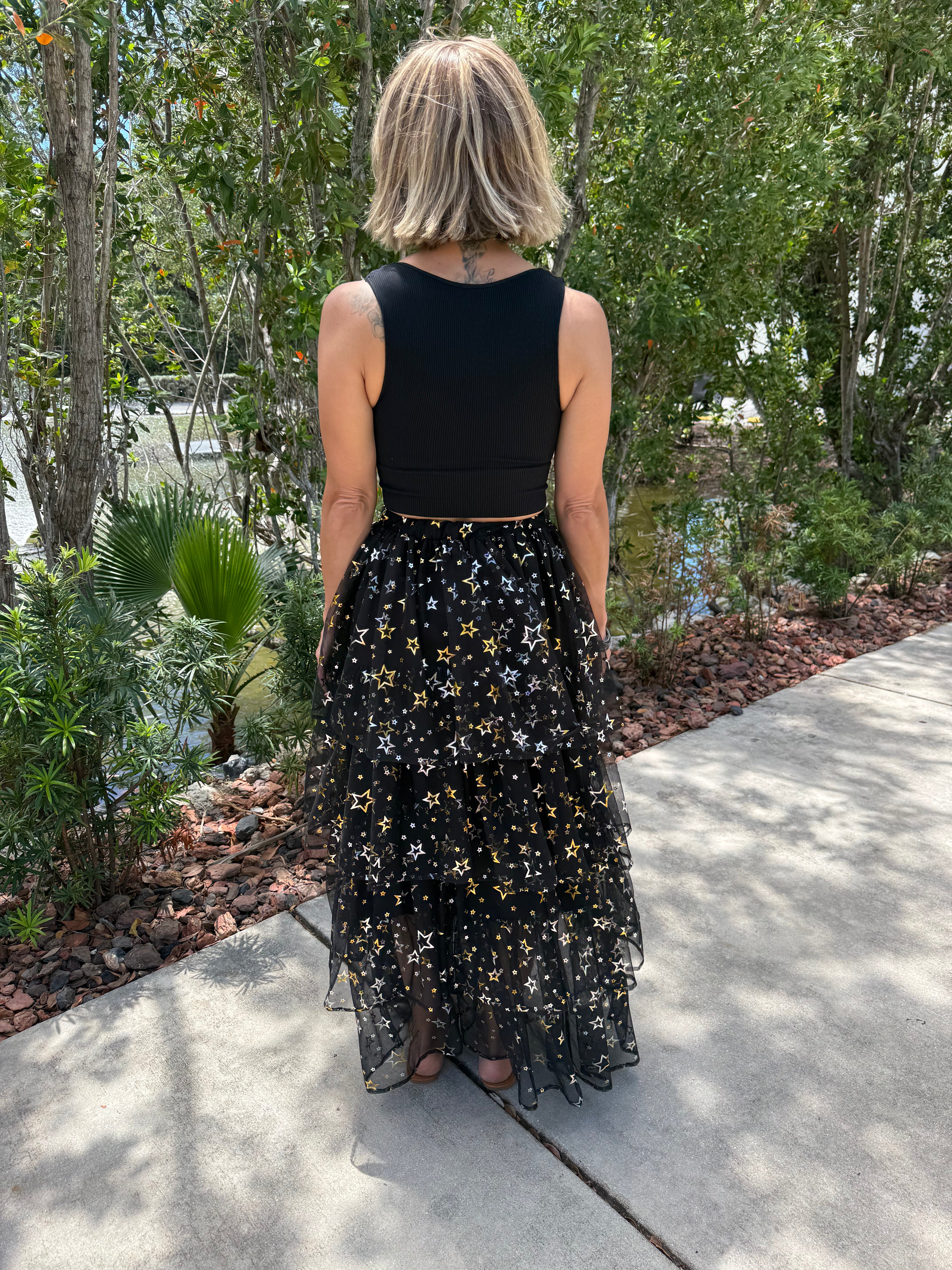 Midnight Stardust Maxi Skirt