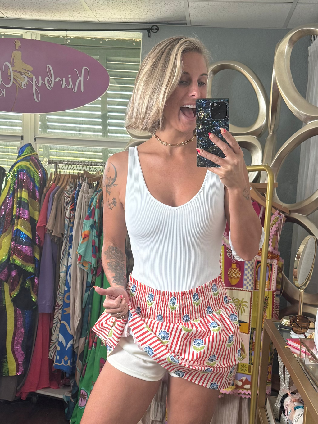 Stars + Stripes sweetheart skort