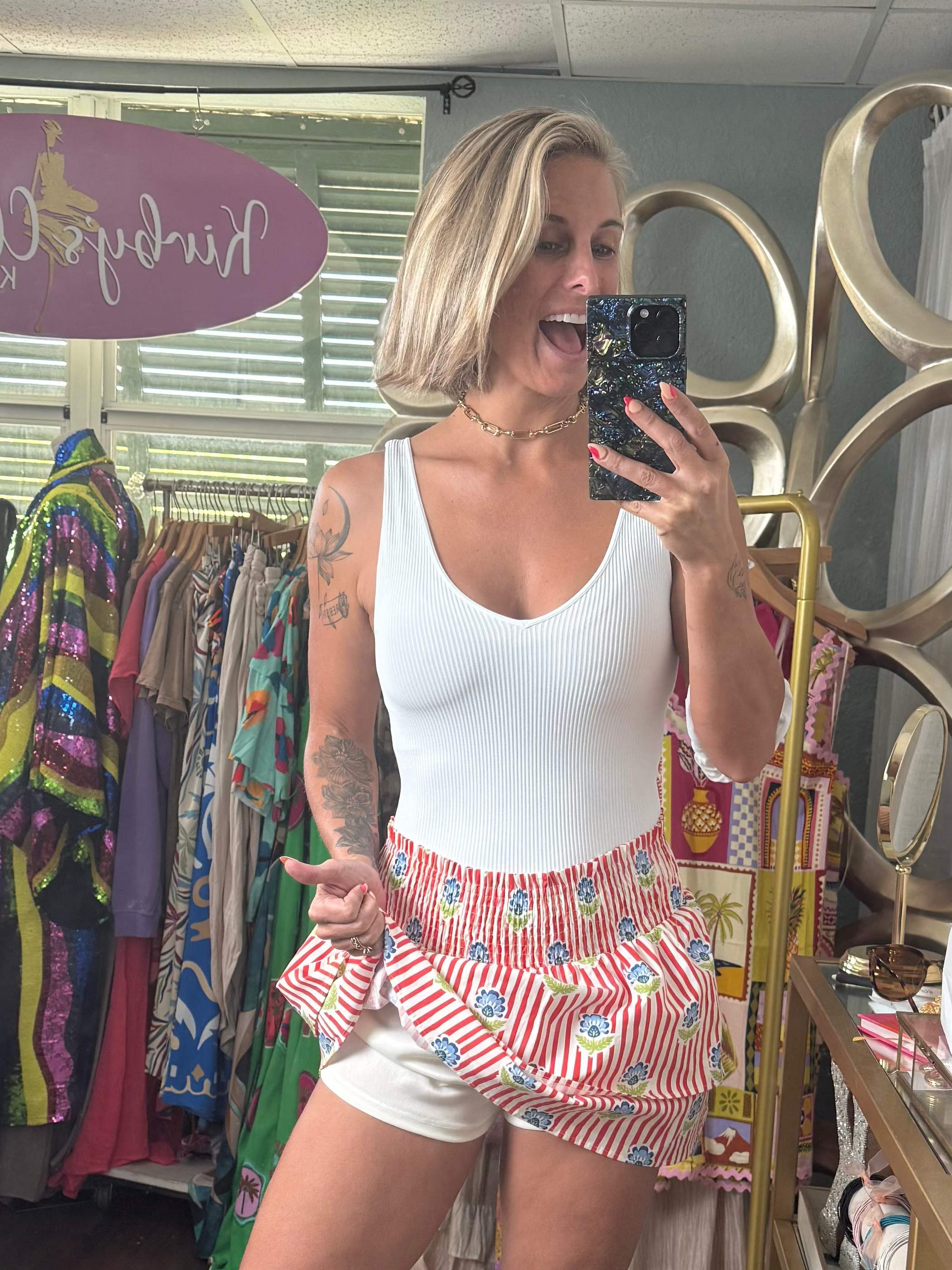 Stars + Stripes sweetheart skort