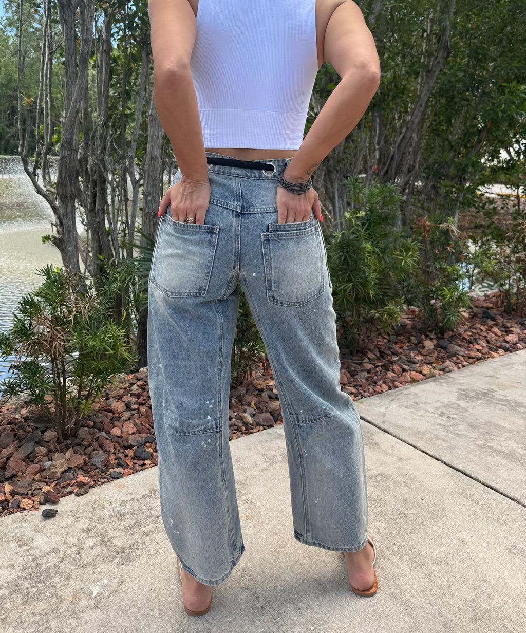 Barrel Babe Belted Jeans