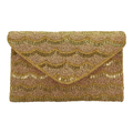 Golden Luxe Scallop Clutch