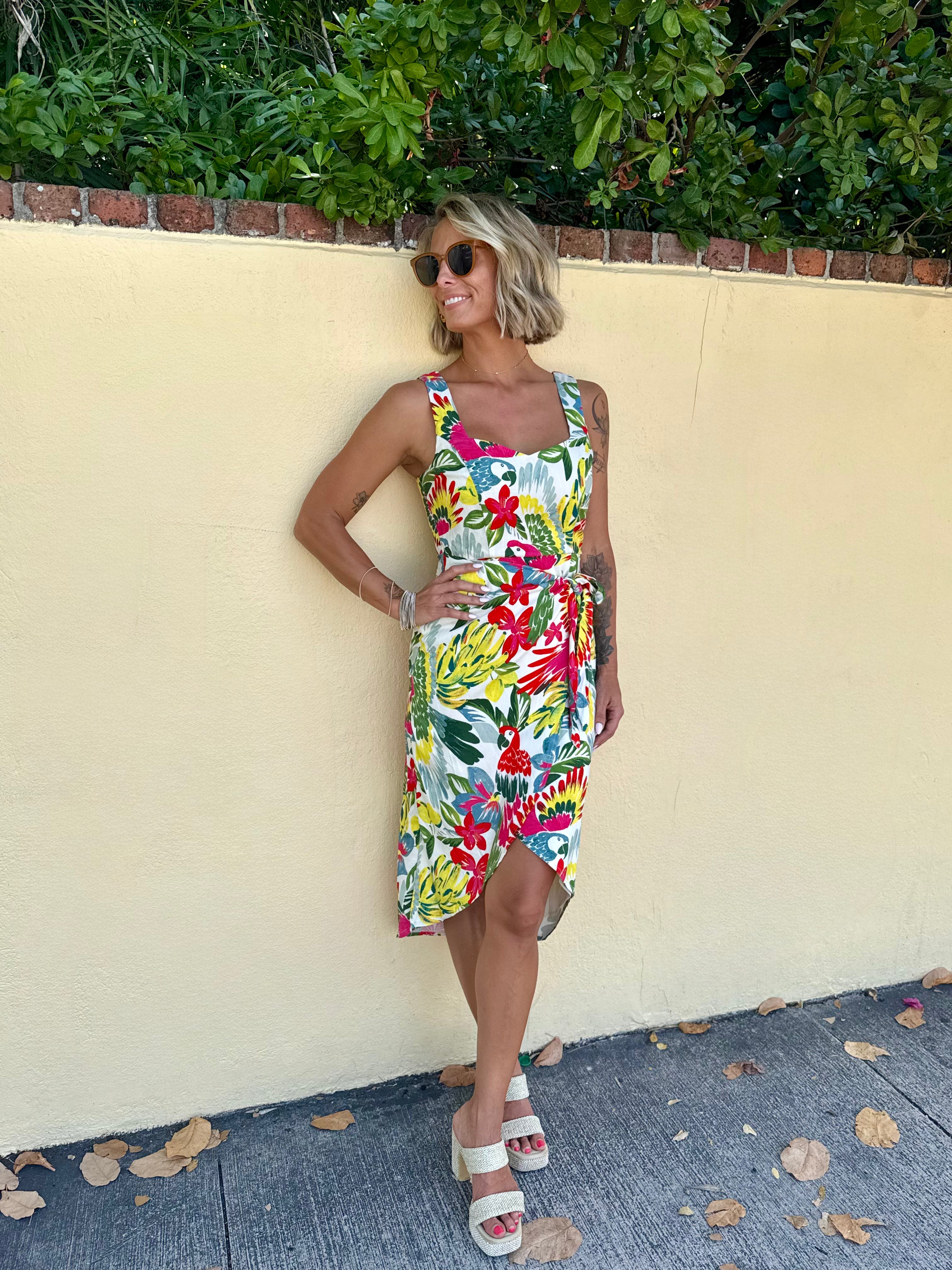 Paradise Palms Wrap Dress