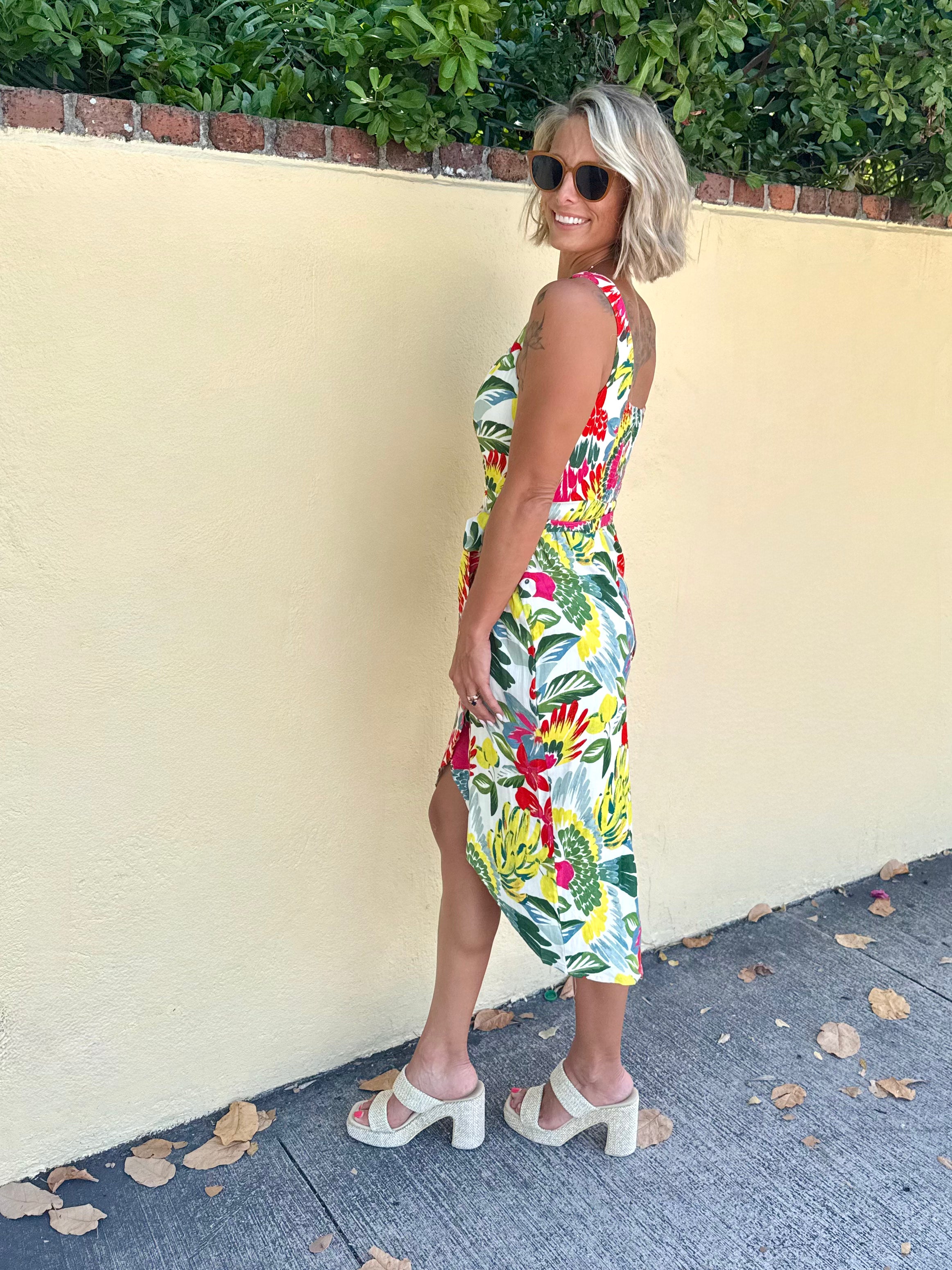 Paradise Palms Wrap Dress