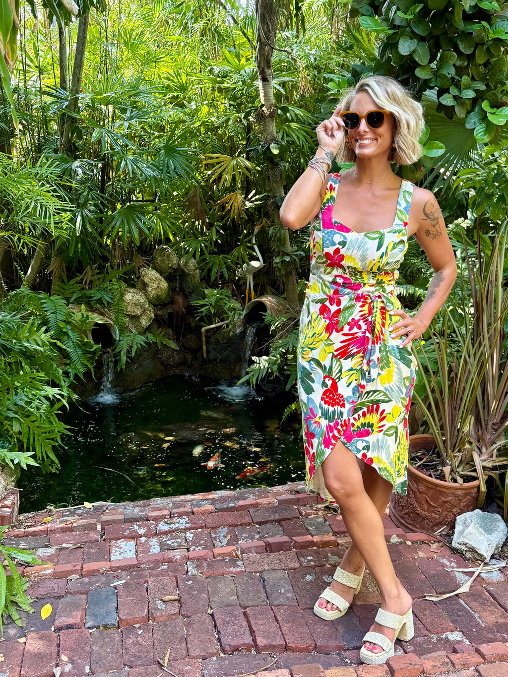 Paradise Palms Wrap Dress
