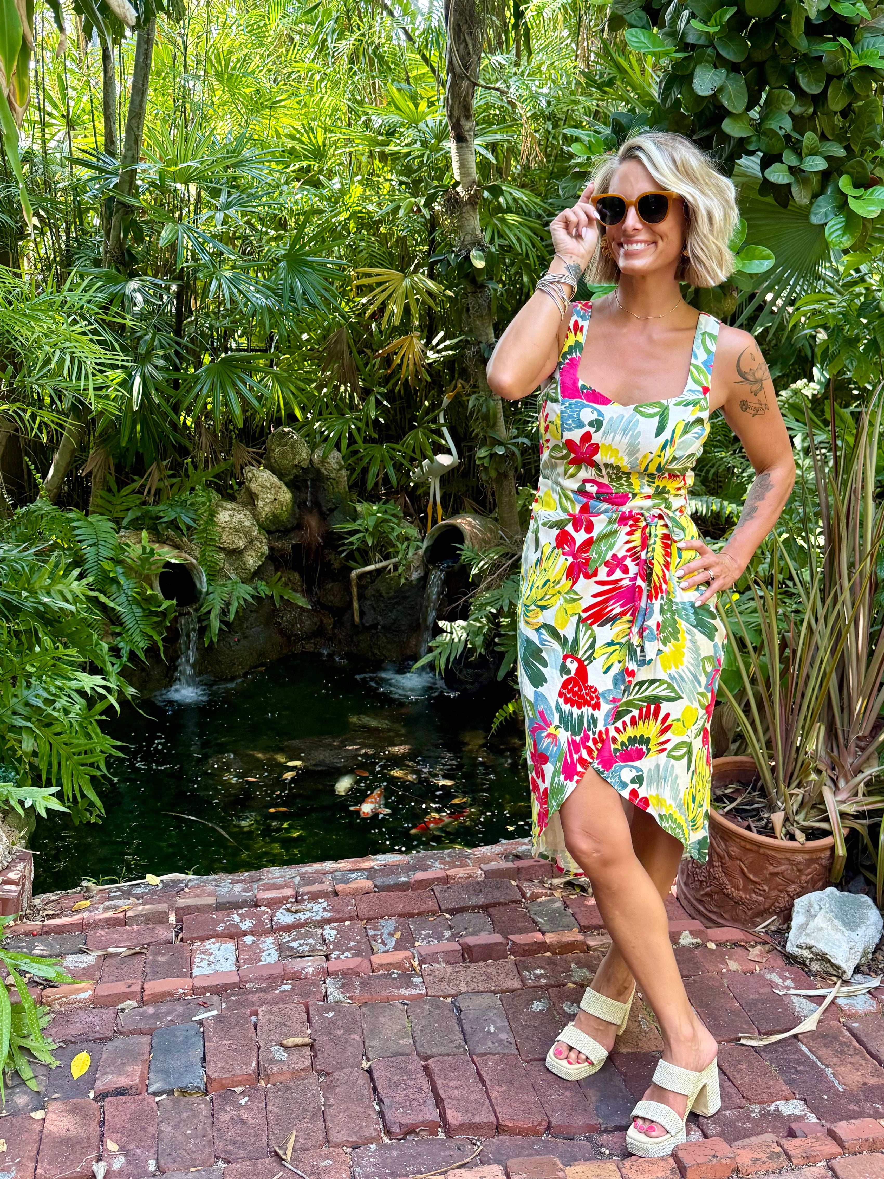 Paradise Palms Wrap Dress