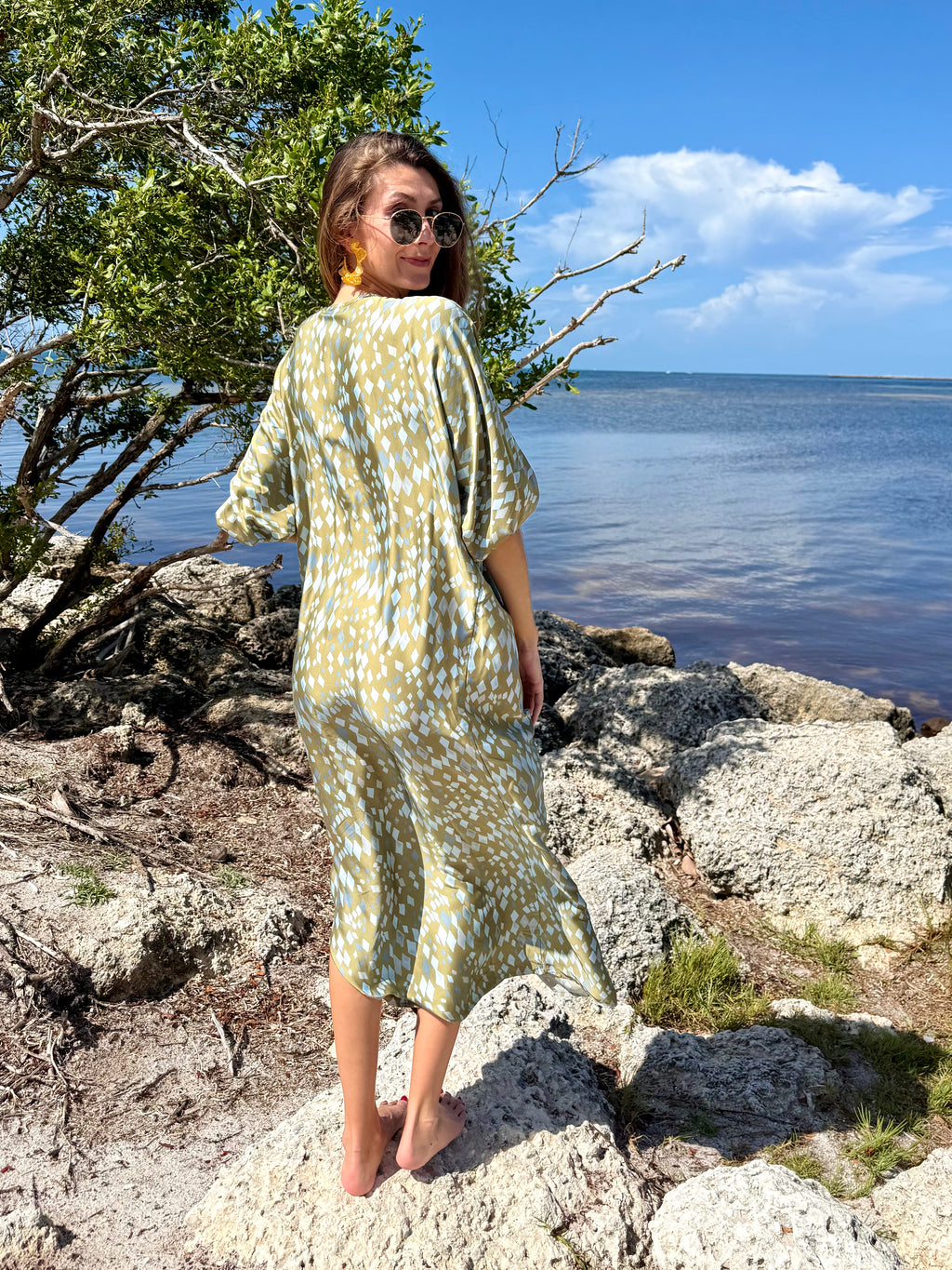 Green Diamond Print Toria Dress by NFD