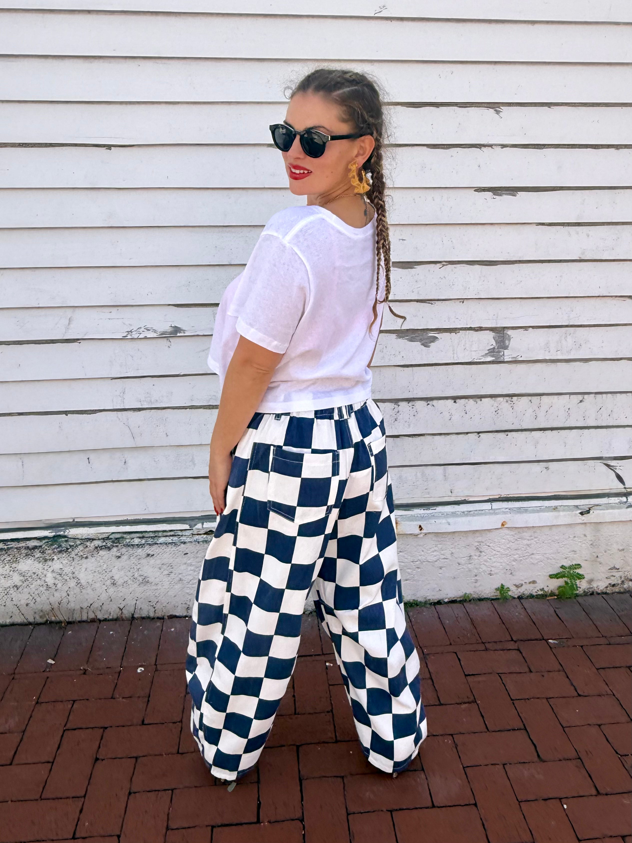 Check Mate Barrel Jeans