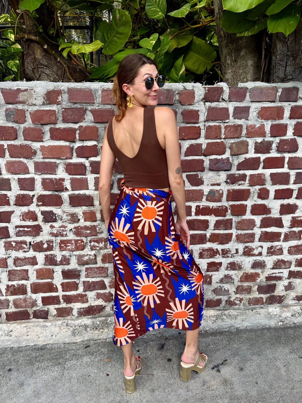 Chocolate and Blue Sun Jaspre skirt by Never Fully Dressed