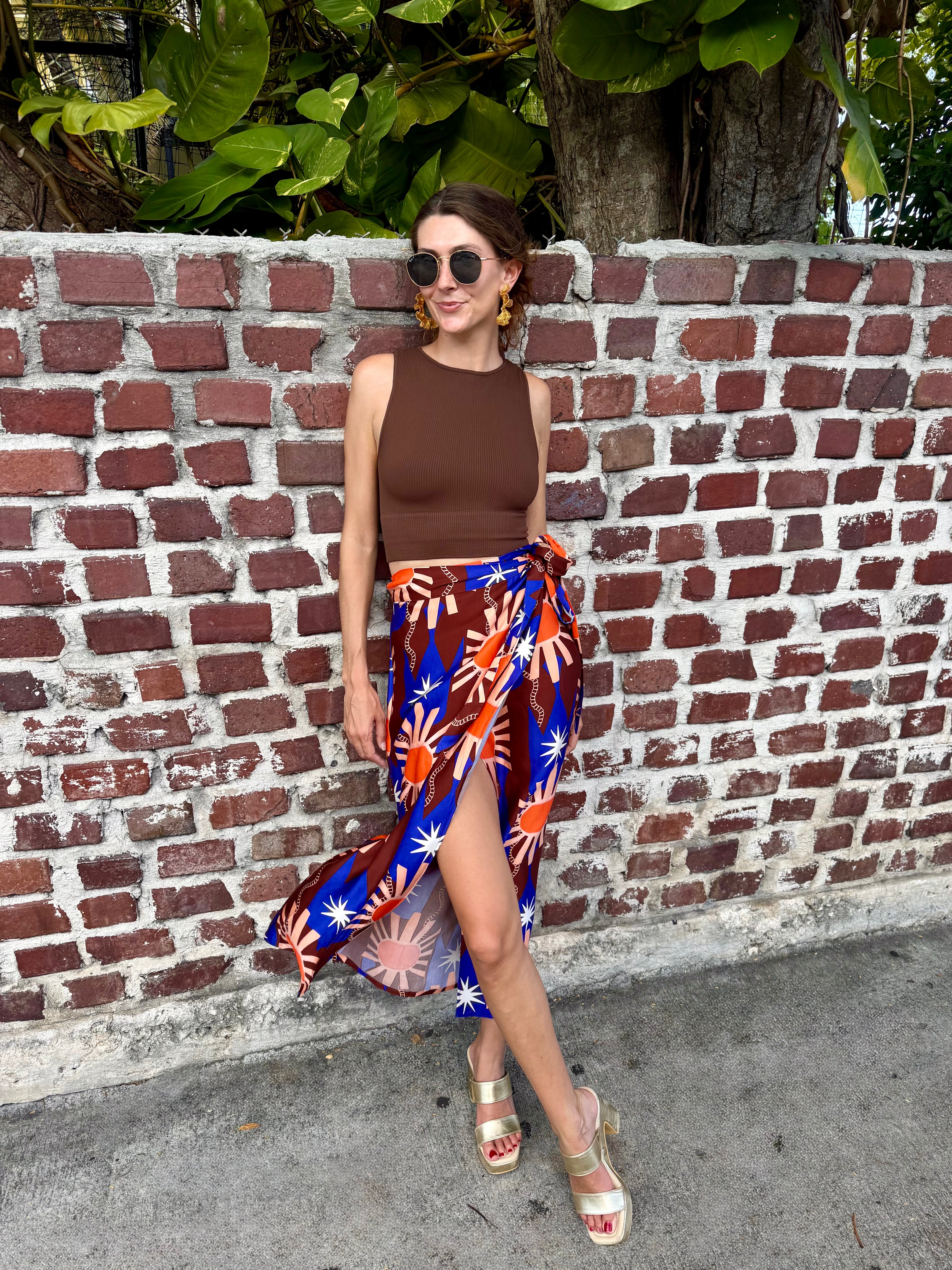 Chocolate and Blue Sun Jaspre skirt by Never Fully Dressed