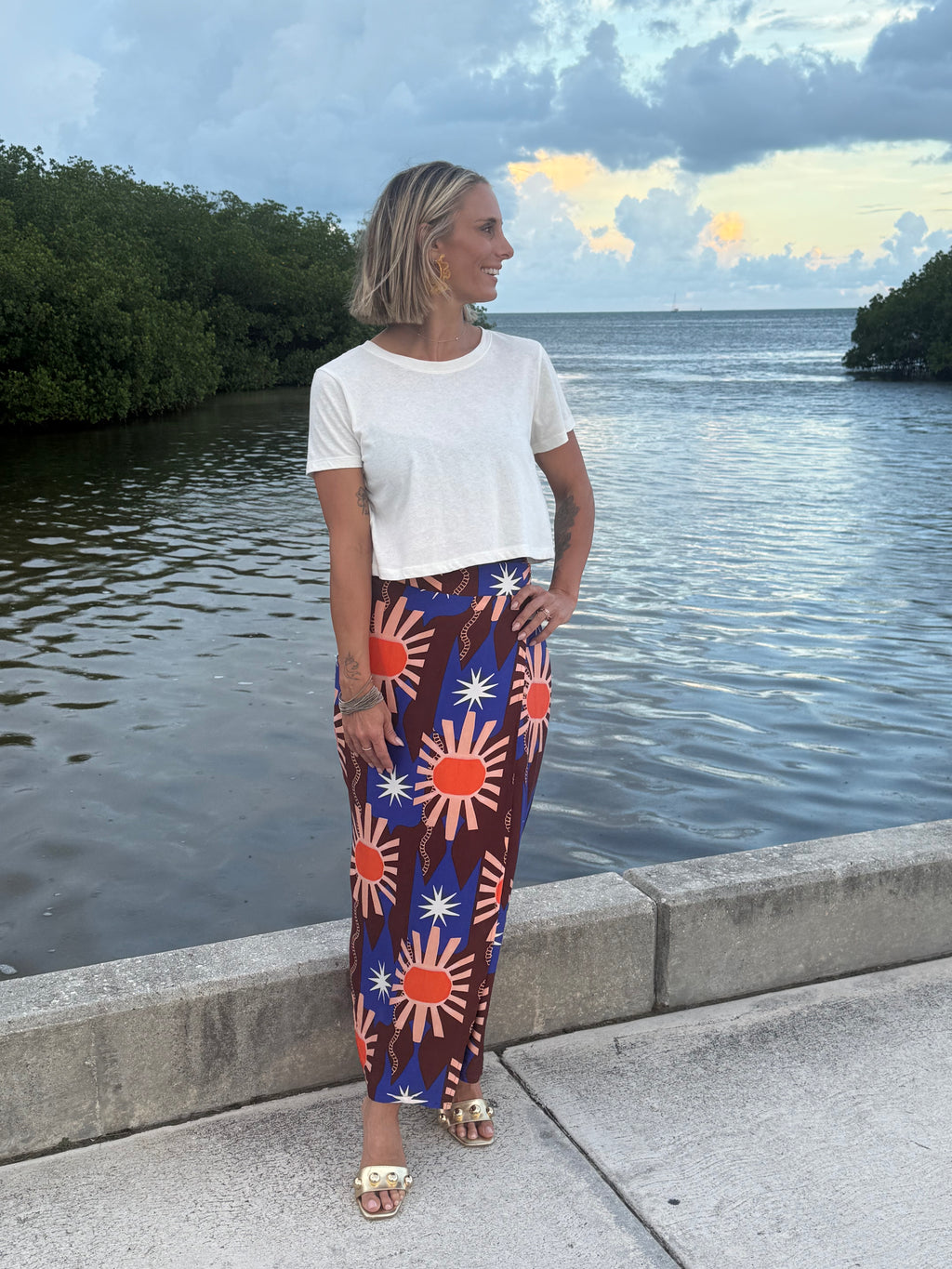 Chocolate and Blue Sun Jaspre skirt by Never Fully Dressed