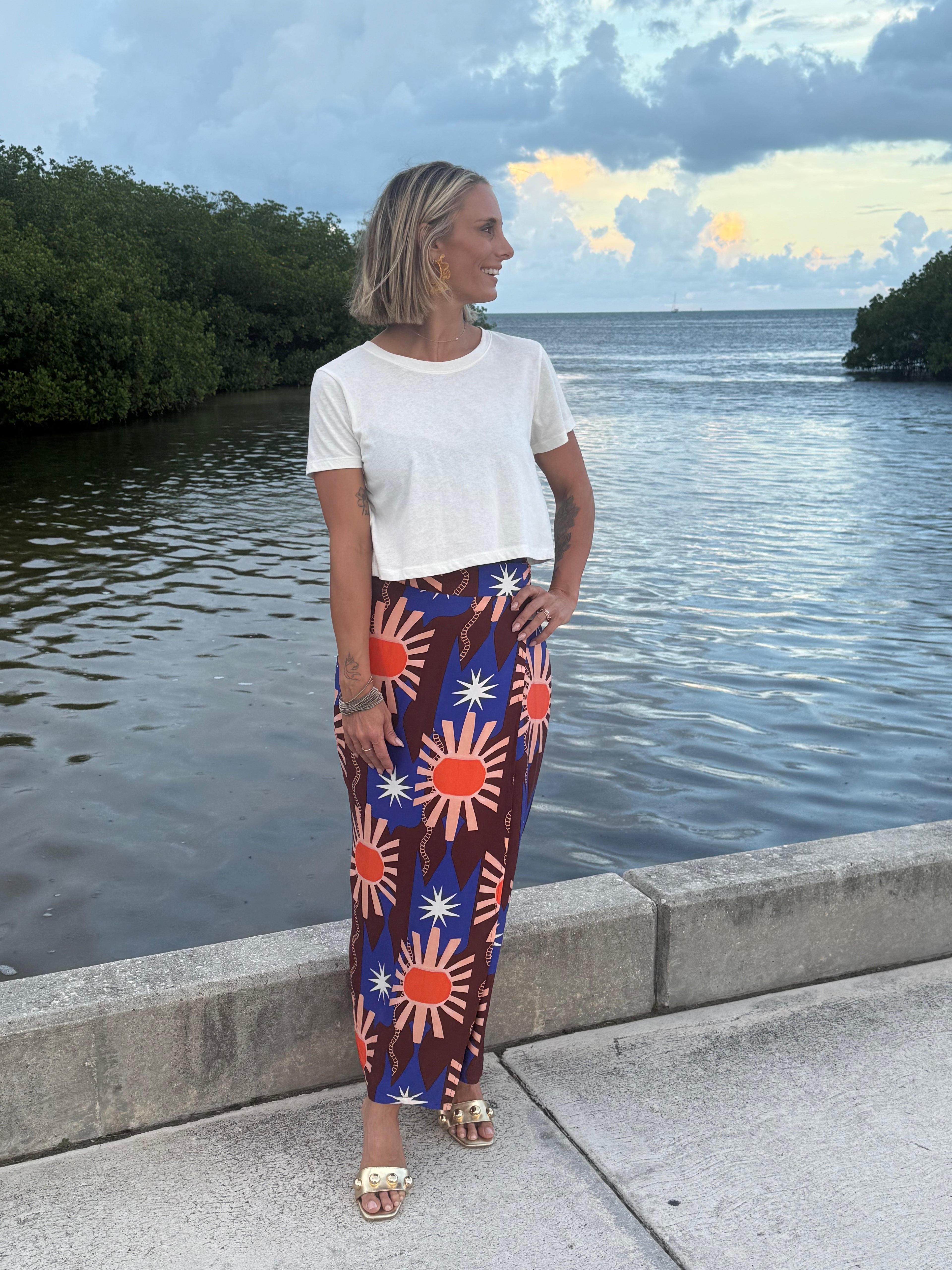 Chocolate and Blue Sun Jaspre skirt by Never Fully Dressed