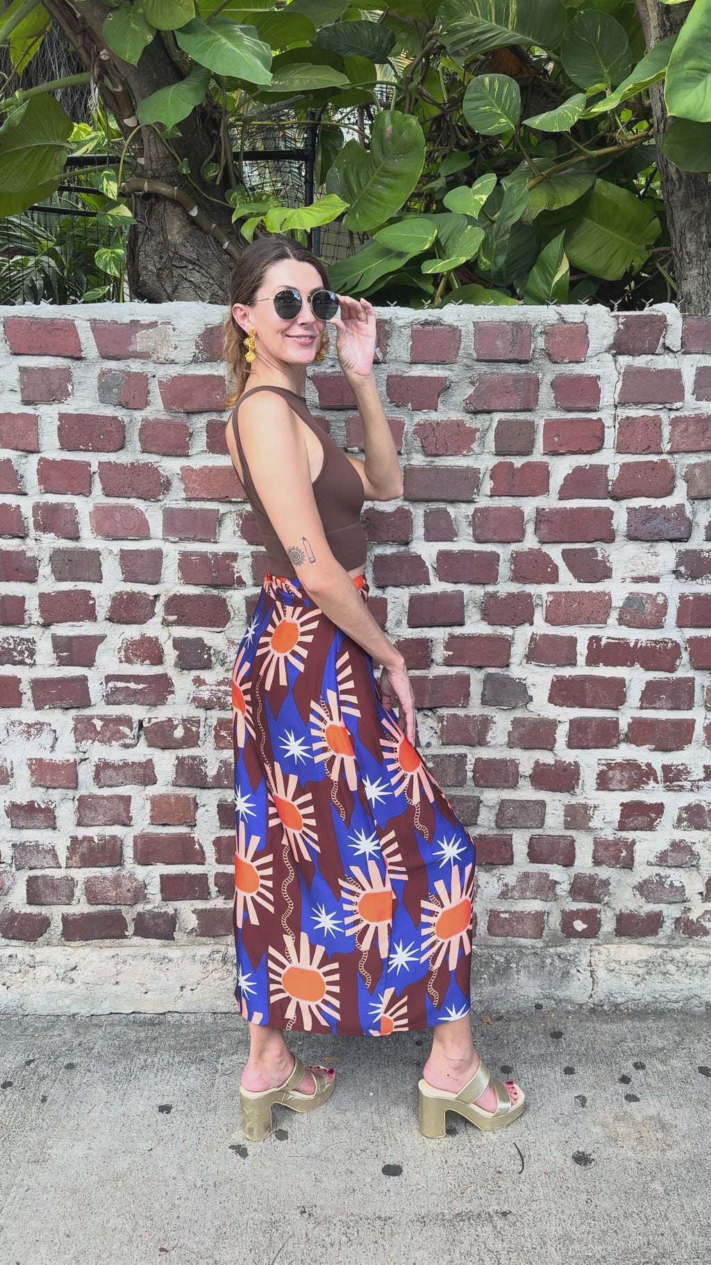 Chocolate and Blue Sun Jaspre skirt by Never Fully Dressed